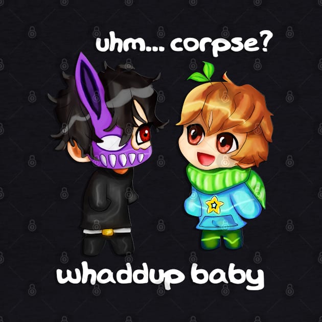 Corpse Husband and Sykkuno Chibi by arteewiss